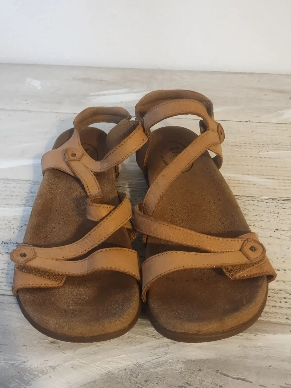 Taos stand up get comfortable Leather Sandal women's usaSz 8 /6 UK size